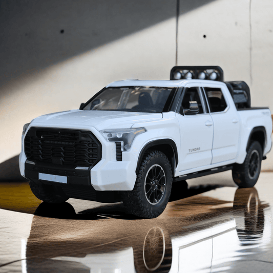 Toyota Tundra Truck Toys, Off-Road Pickup Diecast Metal Trucks with Light and Sound, Pull Back Cars for Boys 3+