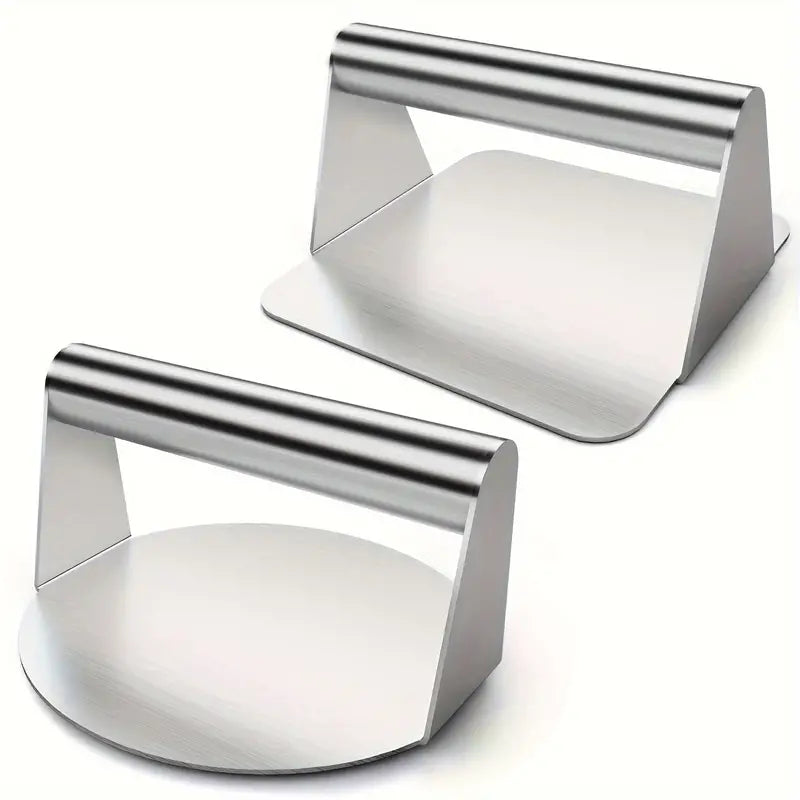 Stainless Steel Round & Square Smash Burger For Steak, Sandwich 2pcs