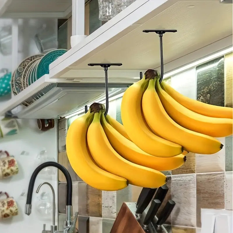 Banana Holder Under Cabinet Metal Hook Black 1pc